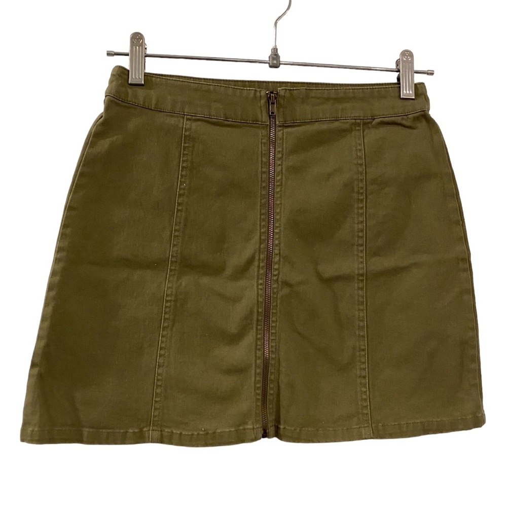 Forever 21 Army Green Full Zip Mini Skirt